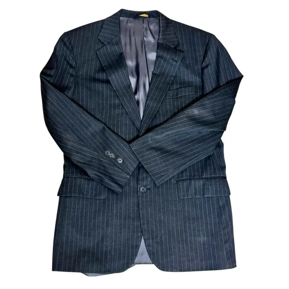 Men’s 40R Brooks Brothers Gray Pinstripe Wool Blazer Jacket 40 Regular